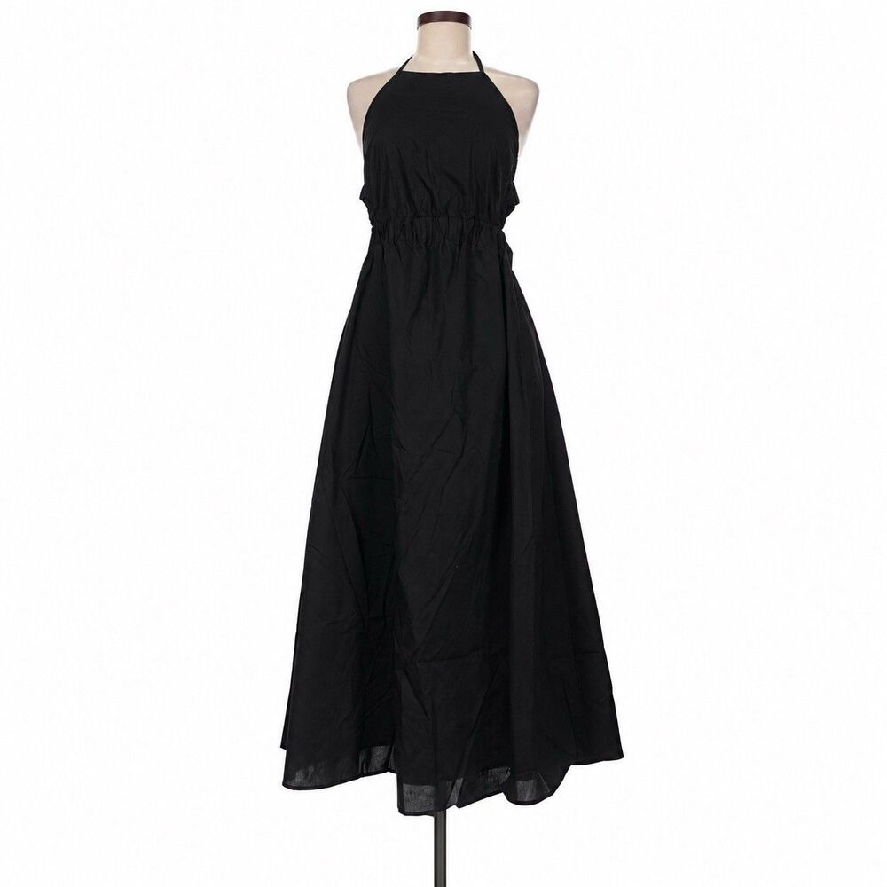 NWT Birgitte Herskind Black Halter Open Back Maxi Dress EU 40 US 10